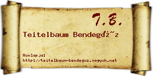 Teitelbaum Bendegúz névjegykártya