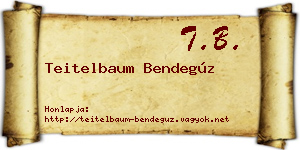 Teitelbaum Bendegúz névjegykártya